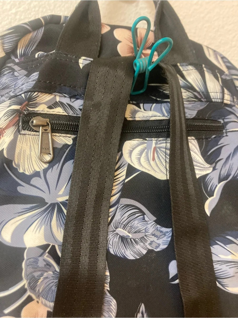 AM HOO Black Floral Lunch Backpack